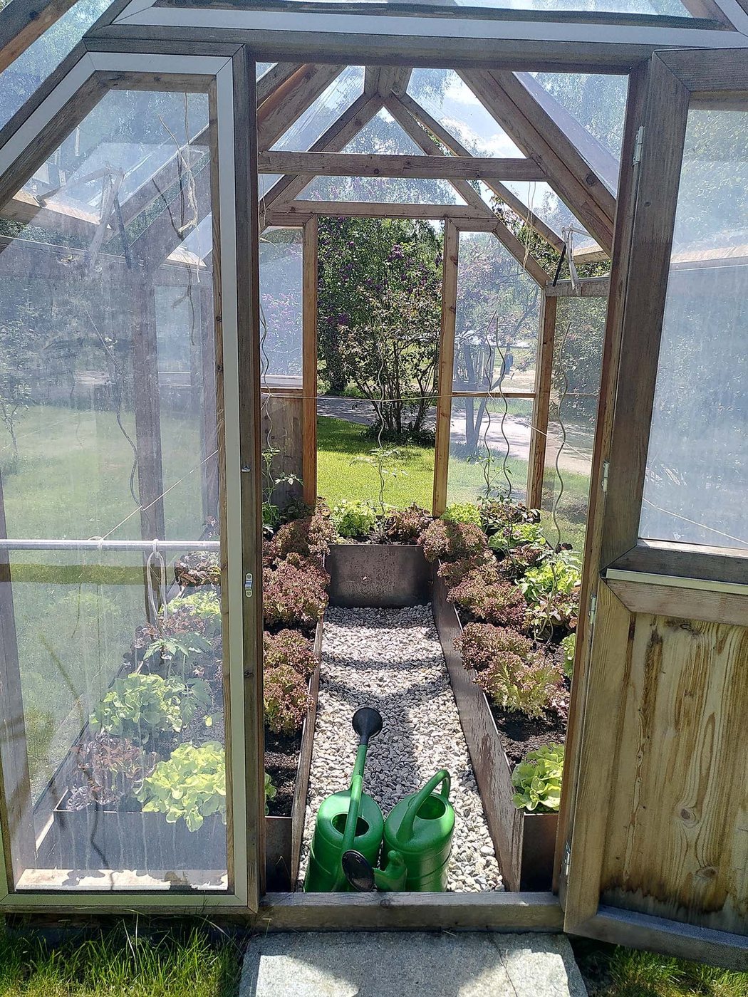 Lucama-Gewächshaus im Garten einer Kundin oder eines Kunden